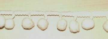 Ecru mini-bolletjes band 1cm