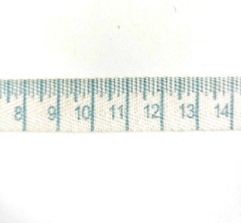 katoenen band met centimeter opdruk blauw