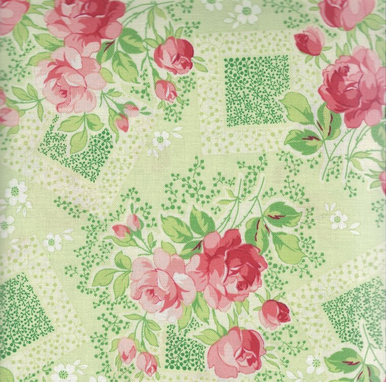 HG2405-66 green with pink roses