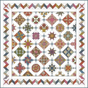 Quiltpakket H Love &amp; Hope Sampler Dutch Heritage prints op cremewit