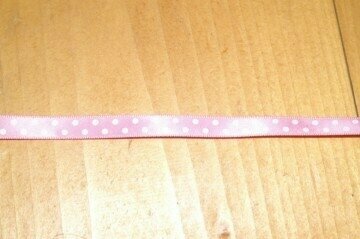 Satinband rosa mit wei&szlig;em Punkt 9 mm