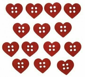 Button fun 1863 red hearts