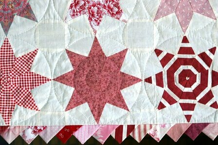 Red Pink Stars Quilt Pattern