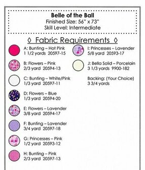 Belle of the Ball prinsessen Quilt Patroon 