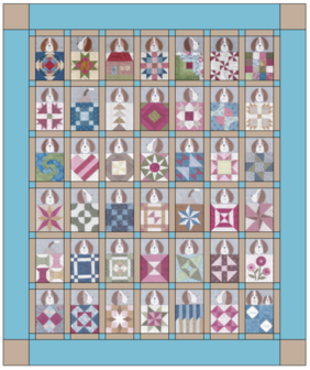 START pakket stoffen voor de Scrappy Dogs Quilt 