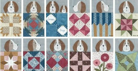 START pakket stoffen voor de Scrappy Dogs Quilt 