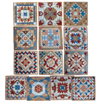 AYTOT Anke&#039;s Year Total package 13 miniquilts or 1 big quilt