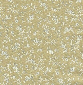 355-012 Musselin Prints Quiltback 108&quot; beige mit wei&szlig;er Blume