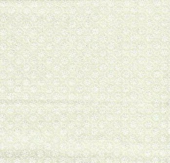 313-034 muslin prints ECRU met print bloemrondje
