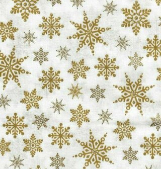 2590-150 White with gold print crystals