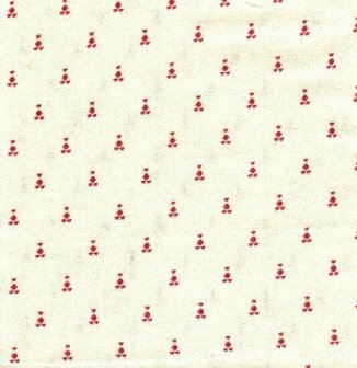 4512-781 Nellies shirtings ecru met rood