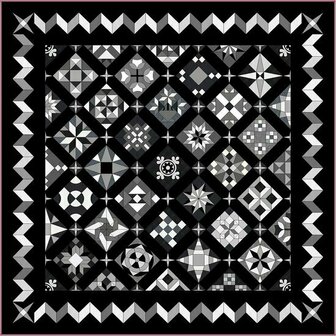 Quiltpakket G Love &amp; Hope Sampler zilvergrijstinten /zwart