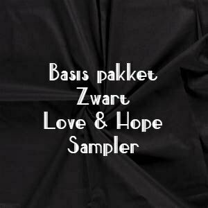 Basic Love &amp; Hope Sampler aus SCHWARZEM Stoff