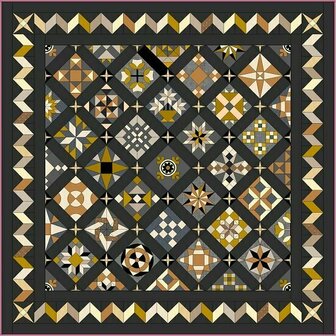 Basic Love &amp; Hope Sampler aus SCHWARZEM Stoff