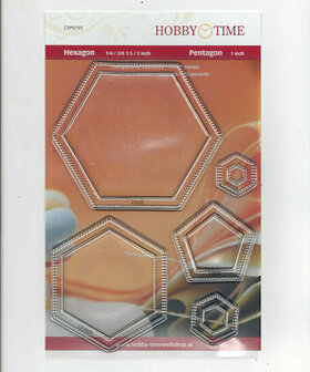 CRP0195, Set of hexagons in 4 sizes, 1/4, 3/8, 1.5 and 2 inch