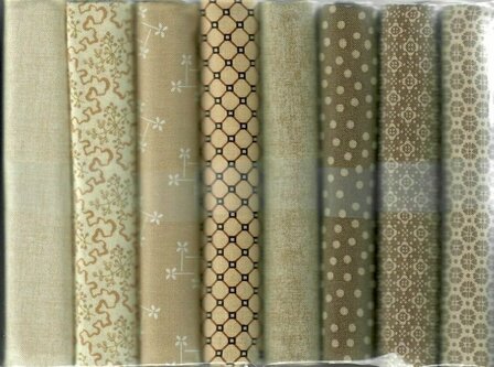 Fabric package J Love &amp; Hope Sampler wine red-old pink-brown on beige