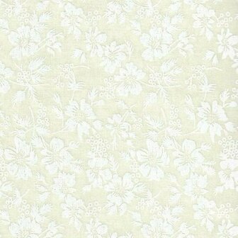 313-031muslin prints ECRU met wit print allover bloemen medium