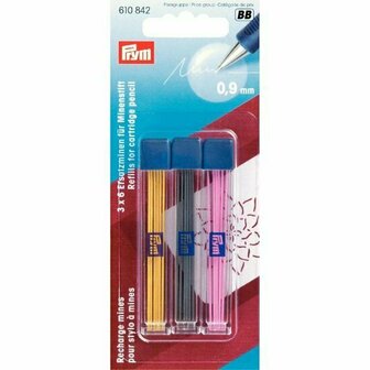 610842 Prym 3 Farbminen f&uuml;r Druckbleistift