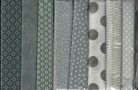 8Fat8 Pack Gray fabrics with prints