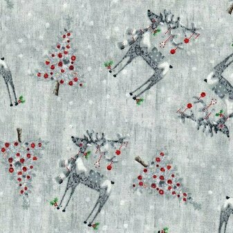 4890-113 Joyful Tidings grey reindeer