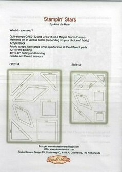 Patroon Stampin stars  van Anke de Haan en stempelsets