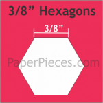 Hex038 3/8 inch Hexagon paper templates