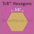 Hex 058 Hexagon 5/8 inch paper templates