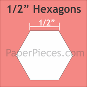 Hex050 1/2 inch hexagons papieren malletjes