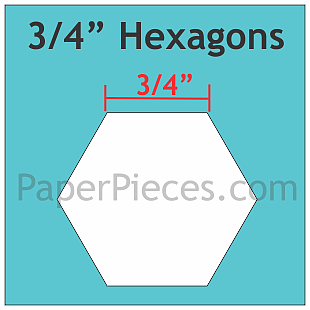 Hex075 3/4 inch hexagon paper templates