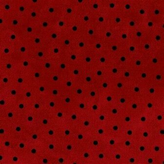 F18506-R Wollm&uuml;tze Flanell rot mit schwarzem Punkt