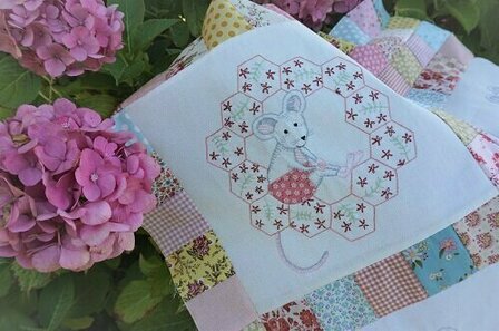 Extra strook stof ecru en Vlieseline BVM De Muizen Naaikamer Quilt