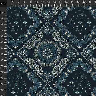 53188W-2 108 inch Quiltback Bandana Navy  