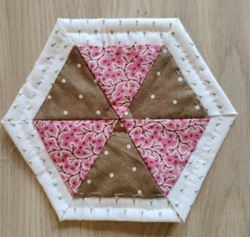 Patroon Potholder/ Pannenlap Quilt met proefblok Romantisch