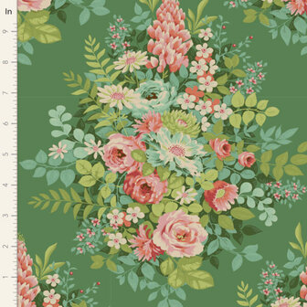 100442 Chic Escape Whimsyflower Green Tilda