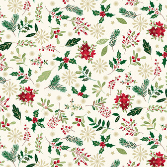 2571-Q Cosy Christmas Foliage cream 