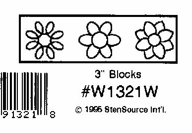 Quilt sjabloon W1321   3 inch Blocks 