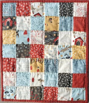 Doll quilt kit complete Dog fabrics