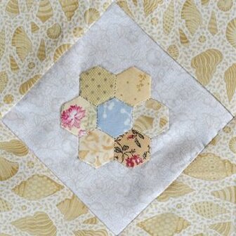 8Fat8 Yellow and Offwhite Quilters Flower Garden 