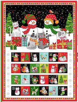 2477-1 Panel Adventkalender Santa Paws Cats 