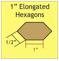 EHEX 100B  1 inch Elongated Hexagon papieren mallen 