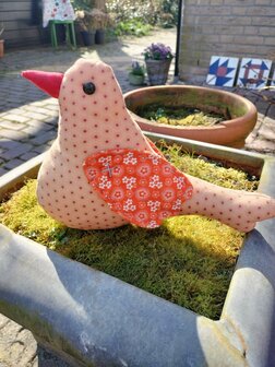 Patroon stoffen vogeltje 13 cm