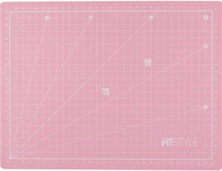ReStyle Snijmat A2 zelfhelend 45x60cmx1.6mm dubbelzijdig cm / inch roze