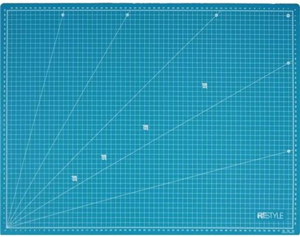 ReStyle Snijmat A2 zelfhelend 45x60cmx1.6mm dubbelzijdig cm / inch blauw