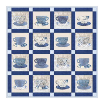 Quiltpakket Theekransje in het kasteel BLAUW