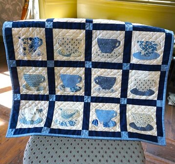 Quiltpakket Theekransje in het kasteel BLAUW