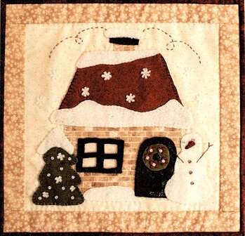 Quiltpakket Cozy cottages winterhuisje miniquilt JAN