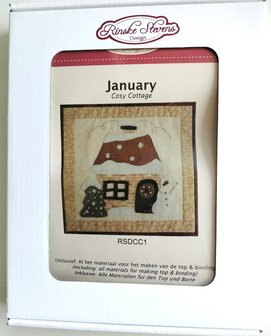 Quiltpakket Cozy cottages winterhuisje miniquilt JAN
