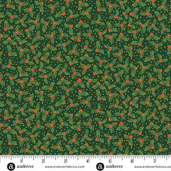123-G Jolly St Nick Holly Berry Green
