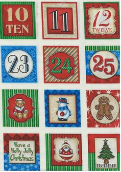 Memory spel van stof KERST Editie