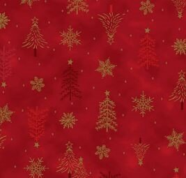 4590-403 Frosty Snowflake Red Gold